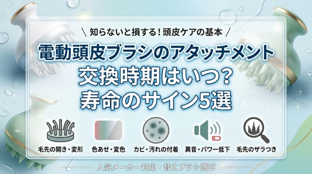 電動頭皮ブラシのアタッチメント交換時期はいつ？寿命のサイン5選